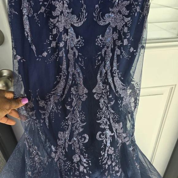 $279 Say Yes To The Dress Juniors' Glitter Mesh Corset Gown Sz 5/6 Glam Prom NWT